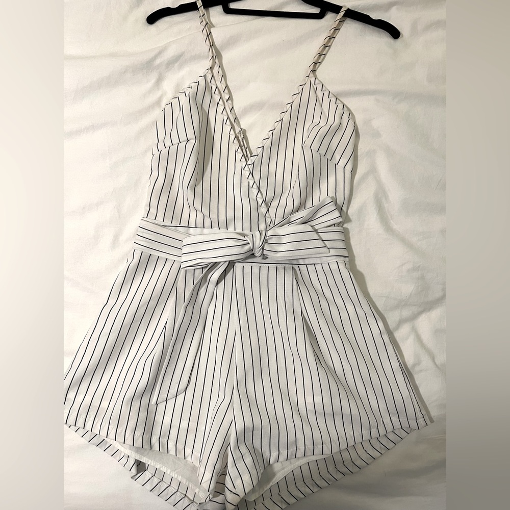 Navy stripped romper